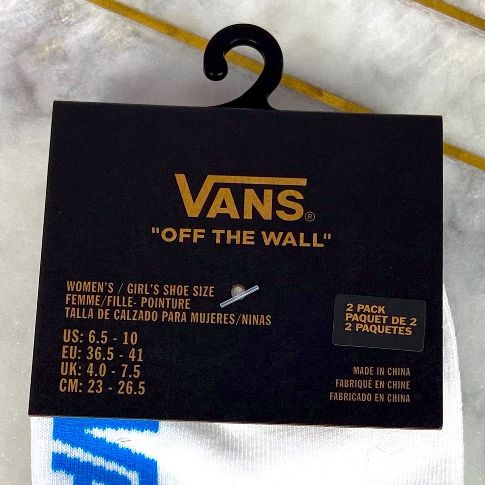 Vans Off The Wall Women’s Low Cut White & Black Ankle Crew Socks Size 6.5-10 New - Picture 3 of 7